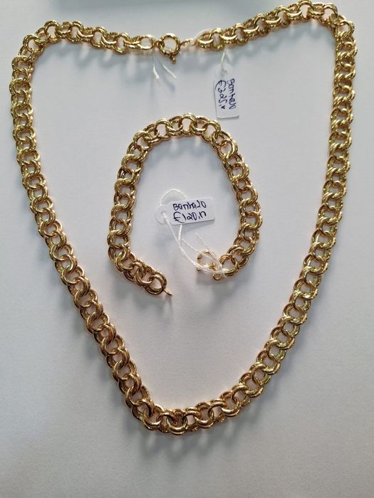 Conjunto de prata banhada a ouro