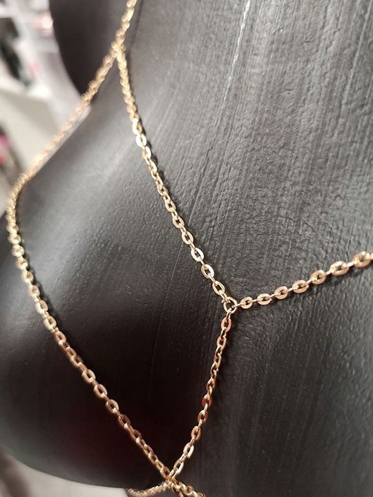 Body Chain Na Piersi Łańcuszek Na Ciało Złoty Sexy