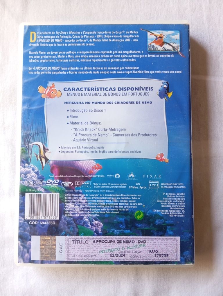 DVD À Procura de Nemo