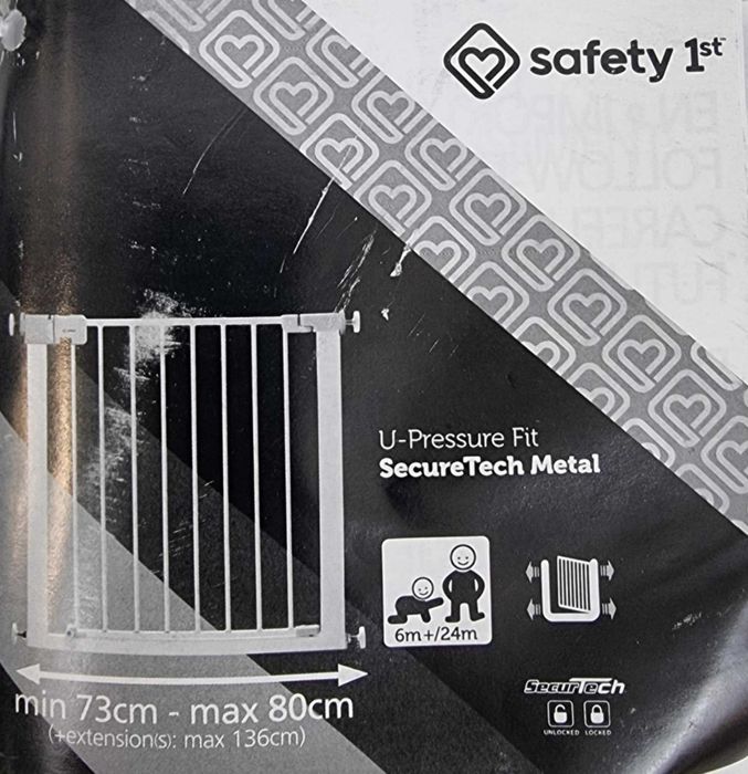 Bramka rozporowa na schody drzwi Safety 1st 73-80 cm Easy Close Metal