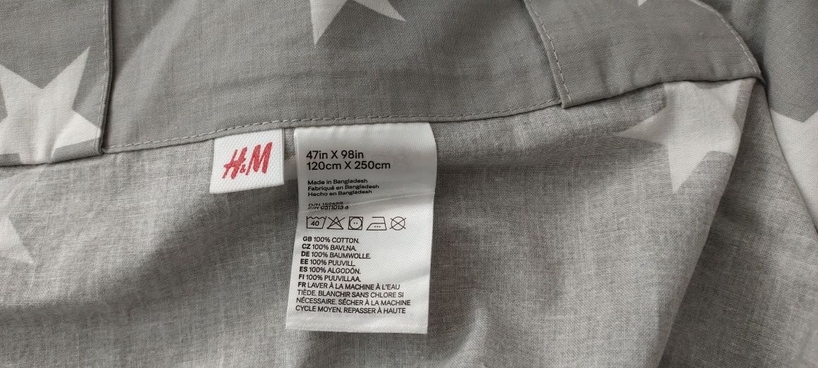 Zasłona szara w gwiazdki H&M