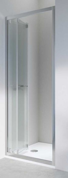 Resguardo duche de vidro fixo 70x190 e porta de fole 90-100x190.