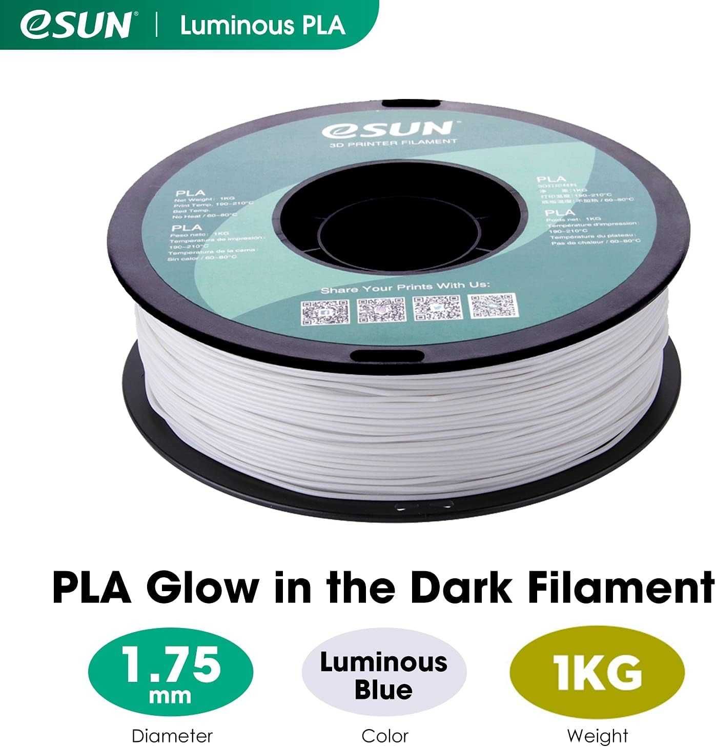 eSUN Filament do Drukarek 3D, Swiecący w Ciemności  1.75mm 0.85kg