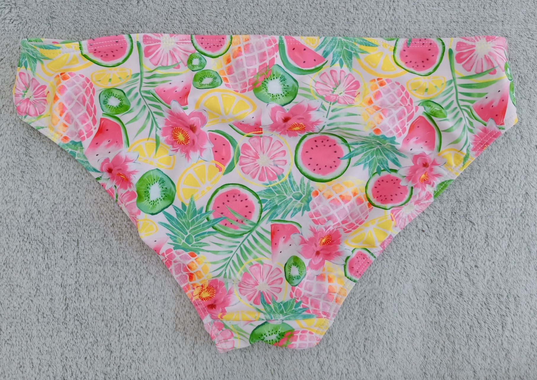 Kolorowe owocowe wakacyjne bikini, strój kąpielowy na 12/13 lat 2 cz.