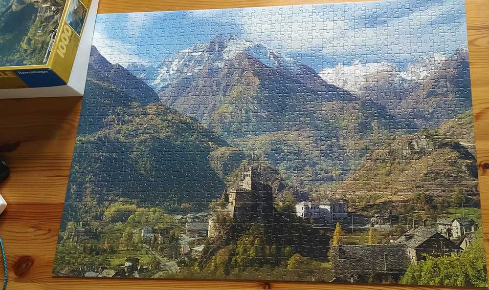 Puzzle 100 elementów Ravensburger unikat 1989r The Aosta Valley kompl.