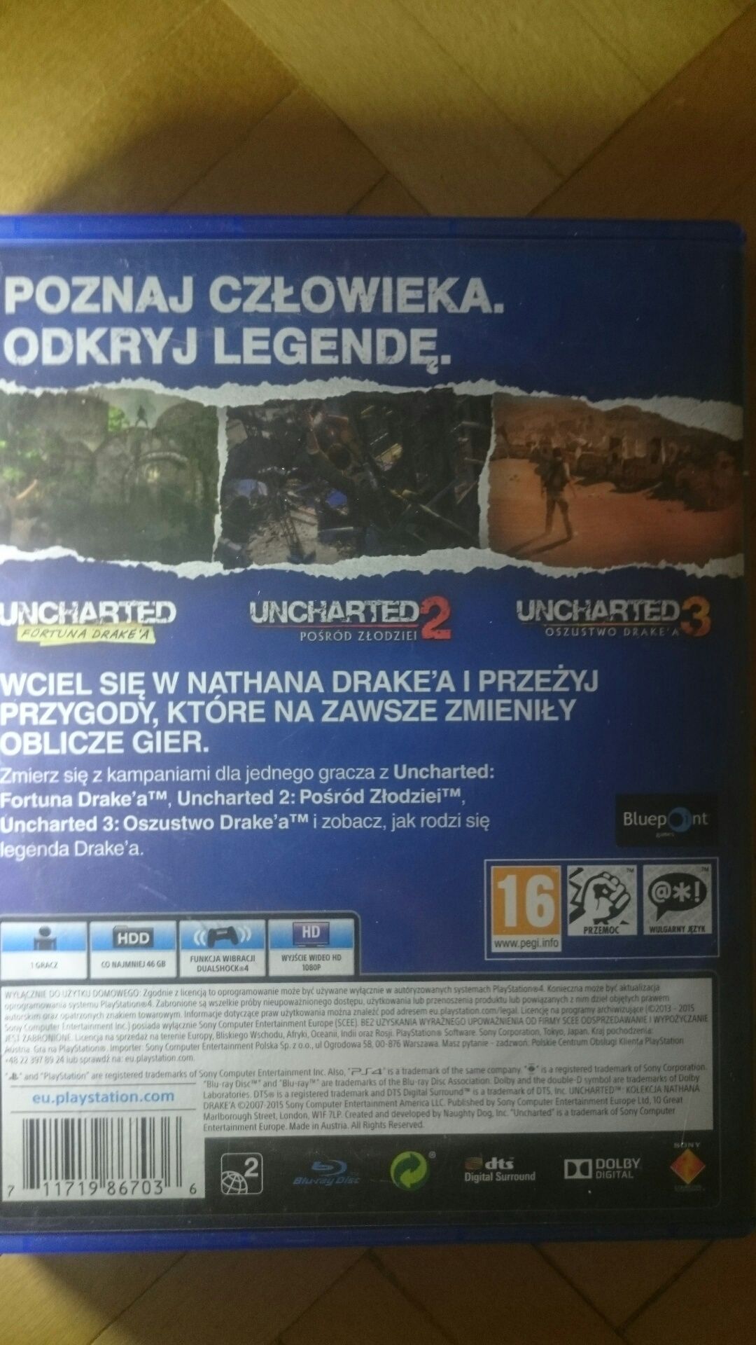 Kolekcja  Uncharted  TRZY GRY  ps4 playstation 4 tomb raider