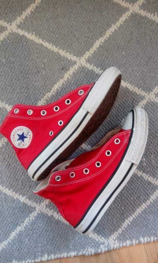 CONVERSE trampki,czerwone 33/34 wkladka 20/21 buty za kostke