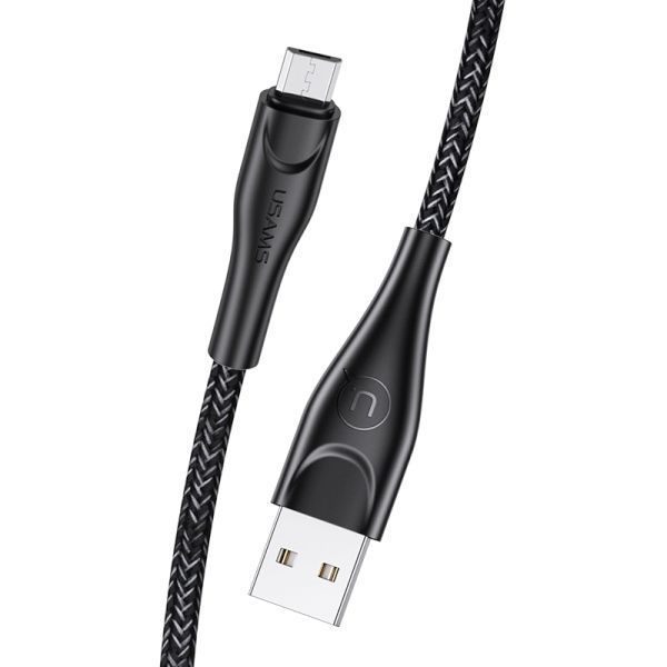 Pleciony Kabel MicroUSB USAMS U41 3M 2A - Czarny, Szybkie ładowanie