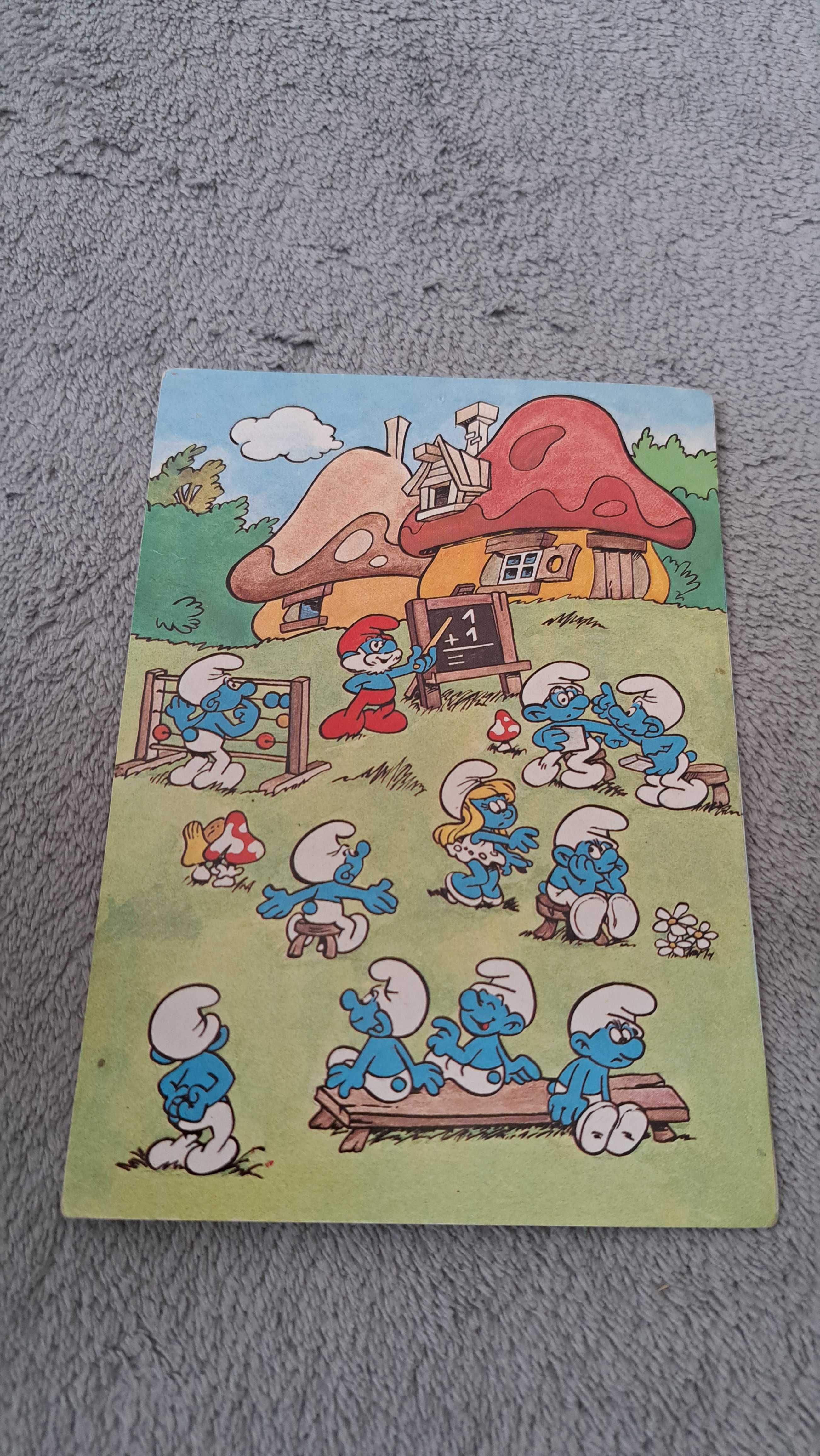 Pocztówka prl 1988 rok SMURF SMERFY