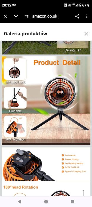 Przenośny wentylator 2 w 1