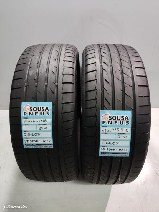 2 pneus semi novos 215-45r18 dunlop - oferta dos portes 120 EUROS