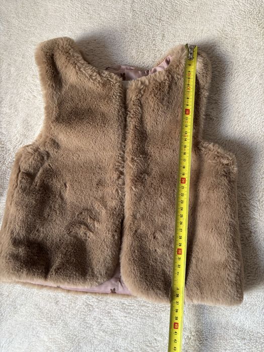 REZERWACJA H&M 110/116 Futerko kamizelka z futerkiem brązowa