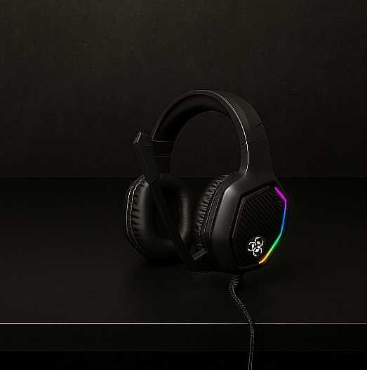 Słuchawki Gamingowe RGB LED Nauszne Z Mikrofonem Jack USB PC PS5