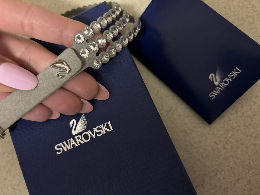 Bransoletka Swarovski Power Collection skora zamsz krysztaly choker