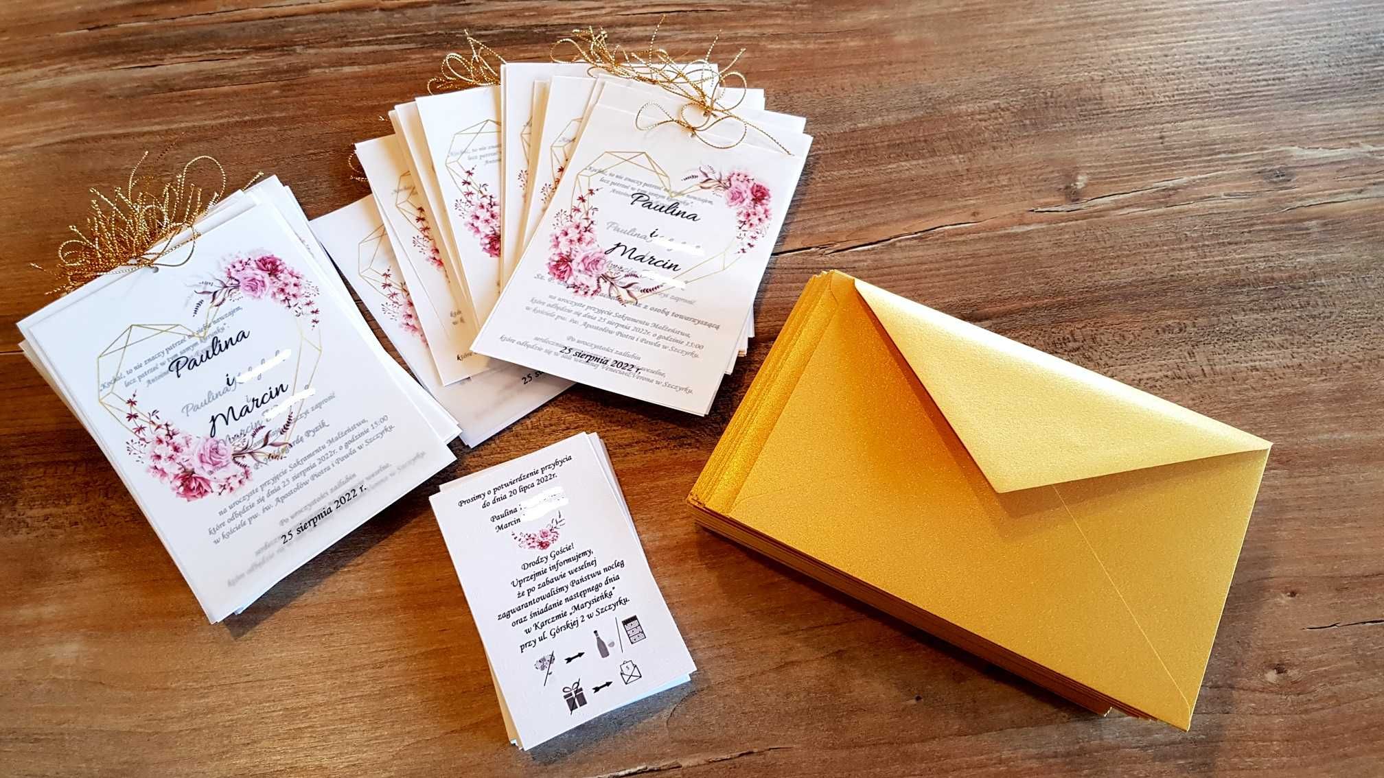 Zaproszenia ślubne z kalką KALKA model 1 RÓŻNE PROJEKTY