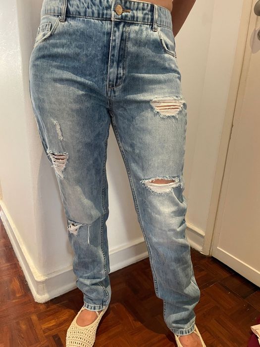 Conjunto top + calças de ganga