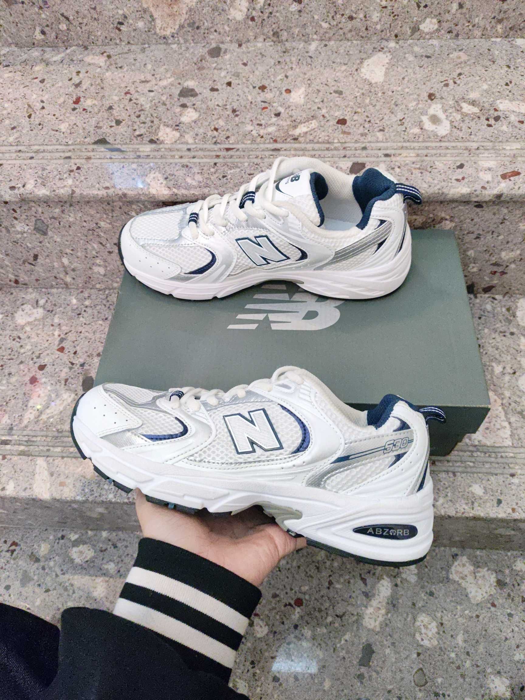 New Balance 530 White Silver Navy EU 39