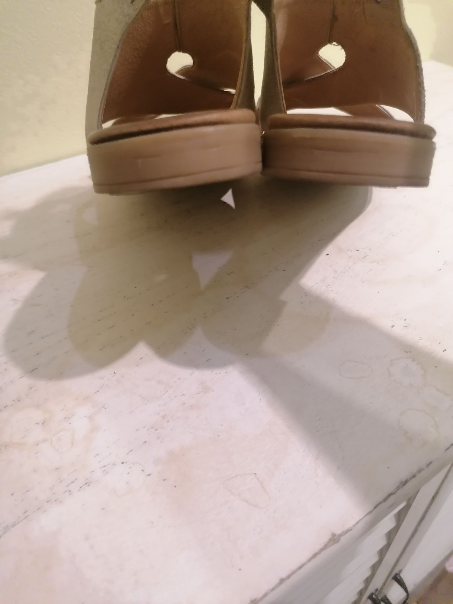Sandałki skórzane damskie 40(25,5cm)