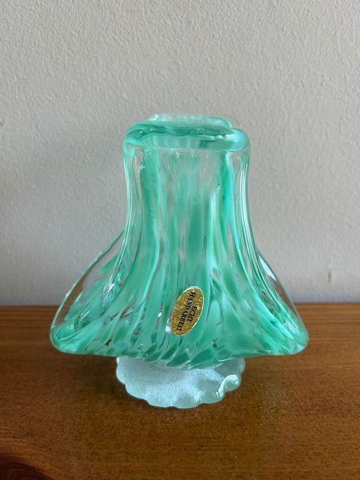 Sprzedam serwetnik szklany vintage z mozaika zieleni