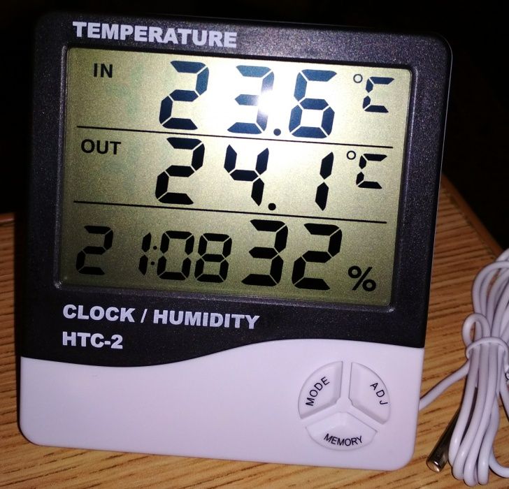 Гигрометр Термометр цифровой HTC-2 Метеостанция. С выносным датчиком