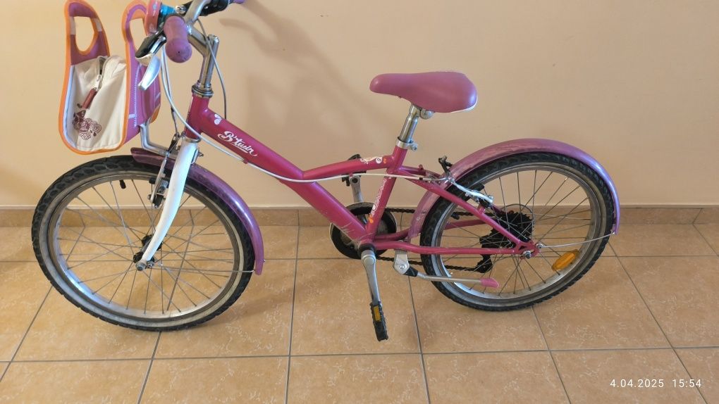 Rower koło 20" różowy decatlon