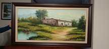 Quadro com paisagem da natureza de 1,50m x 0,8 m, em muito bom estado