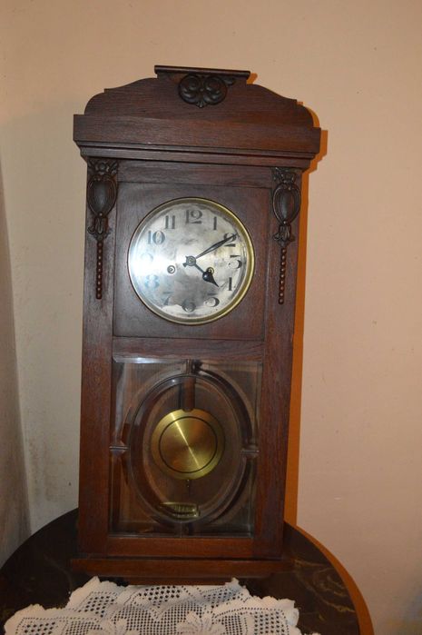 zegar ścienny stary duzy wiszący wahadłowy antyk retro wysokosc 84 cm
