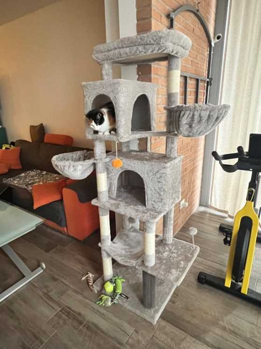 Drapak dla kota NOWY luksusowa wieża domek słupki hamak zabawka DUŻY