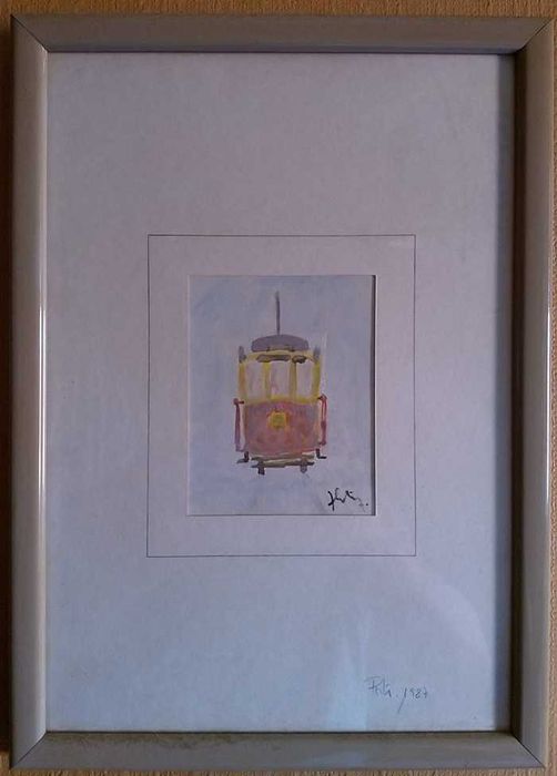 Quadro Aguarela Eléctrico do Porto - Original