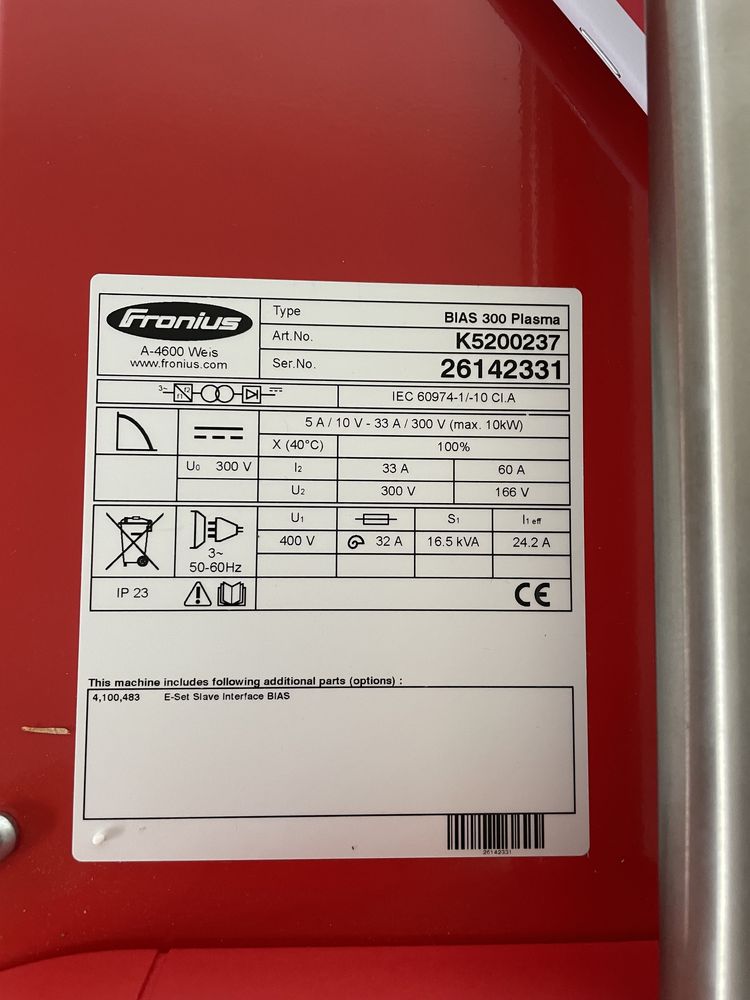 Fronius  A-4600 Wels bias 300 plazma źródło plazmy 6 szt nowe Adax