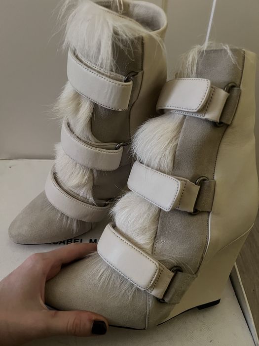 снікерси isabel marant на танкетці з хутром