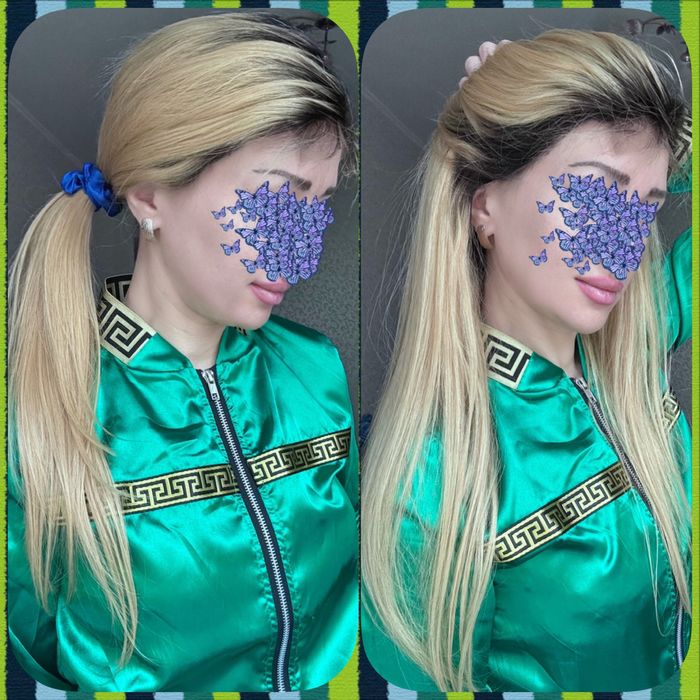 Натуральный парик славянка детские волосы с имитацией кожи блонд 70 см