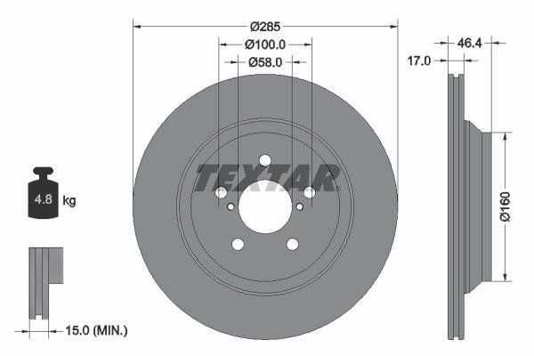 Тормозные диски Subaru Impreza / XV (26700FL000) Textar 92309303