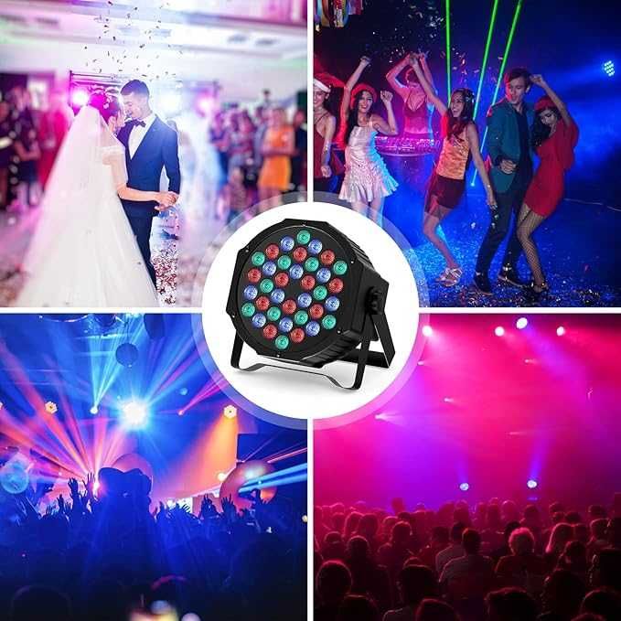 Reflektor RGB oświetlenie sceniczne DJ z pilotem