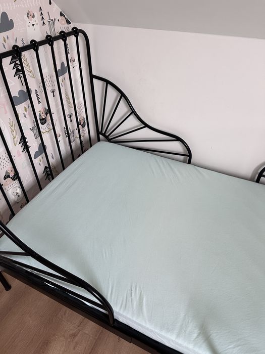 Łóżko ikea Minnen rozsuwane 80x200 materac nattsmyg