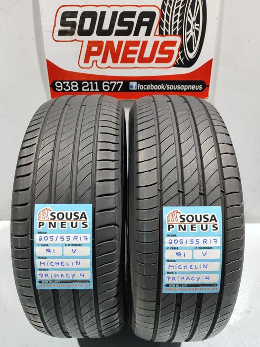 2 pneus semi novos 205-55R17 Michelin - Oferta dos Portes 120 Euros
