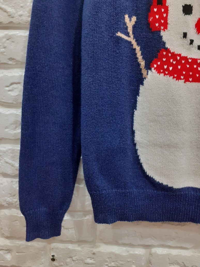 Новорічний светр S/44 Tu зі сніговиком, різдвяний світер сніговик