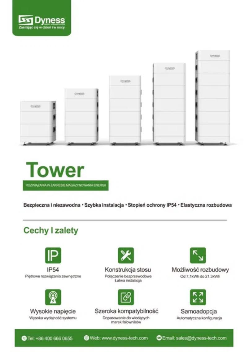 Magazyn energii Dyness Tower T21 (21,31 kWh)- 19999 zł zVAT!