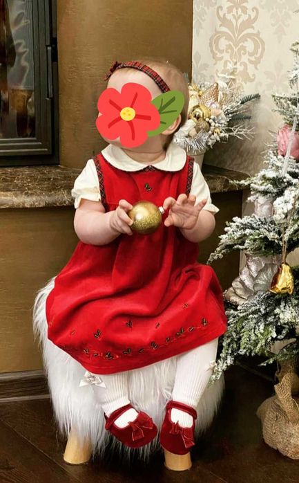 Нарядне новорічне плаття сукня різдвяне для фотосесії 74 80 86