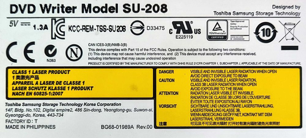 SAMSUNG DVD-RW USB - przenośna zewnętrzna nagrywarka płyt DVD i CD