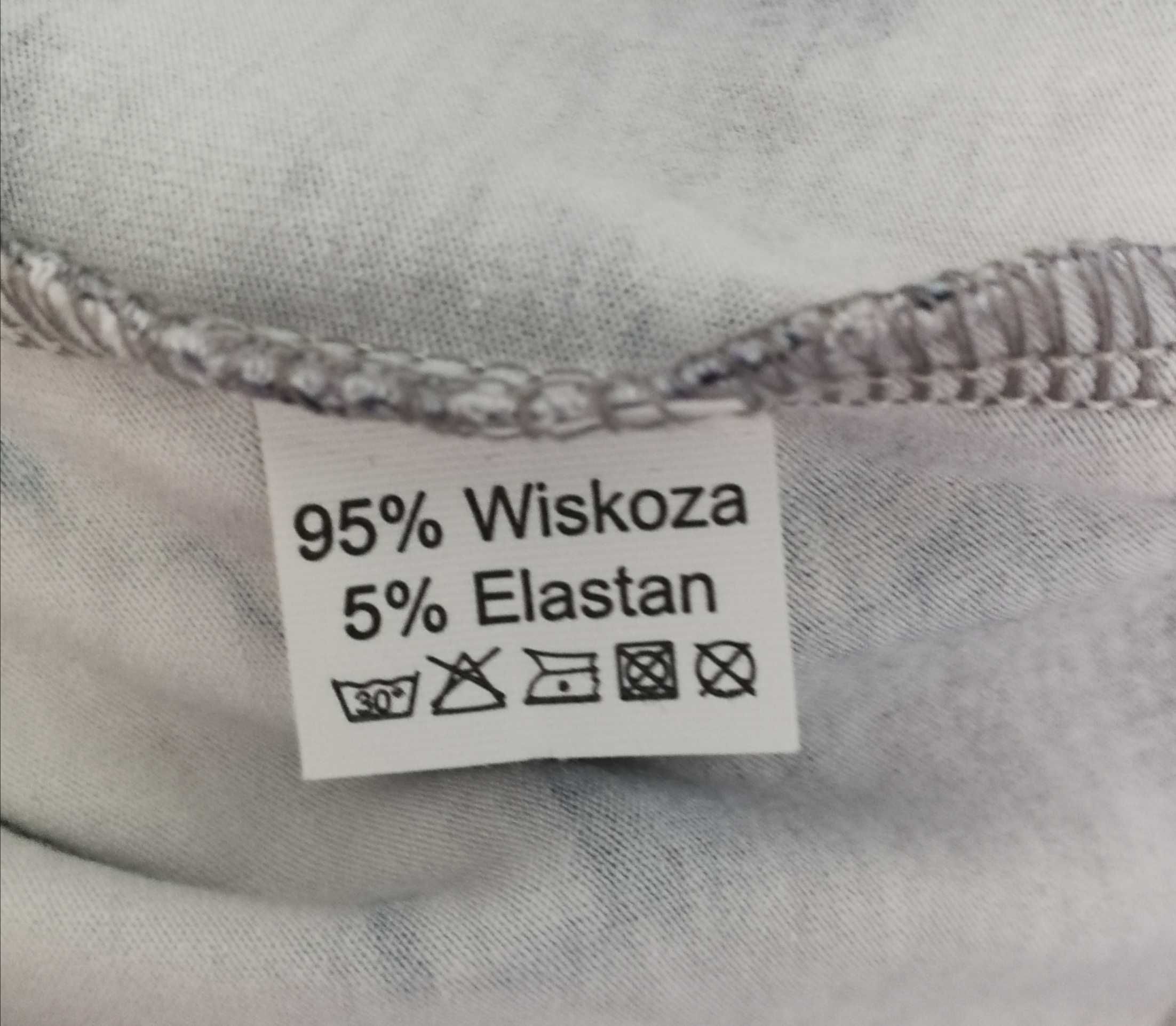 Bluzka damska – krótki rękaw – kwiaty - rozm. 40