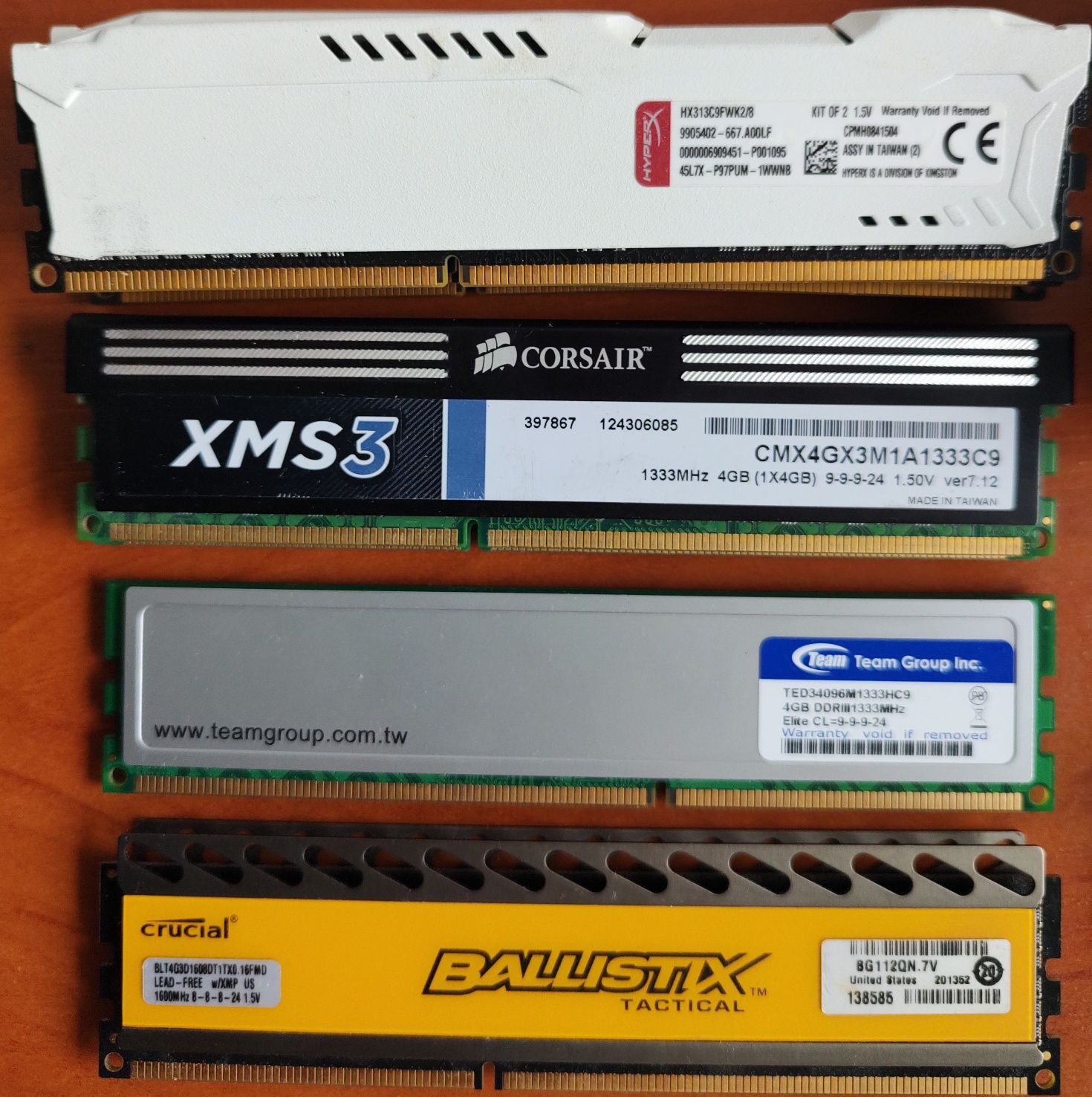 Ігрова оперативна пам'ять у радіаторах DDR3/4, 4/8/16Gb 1333-3200MHz