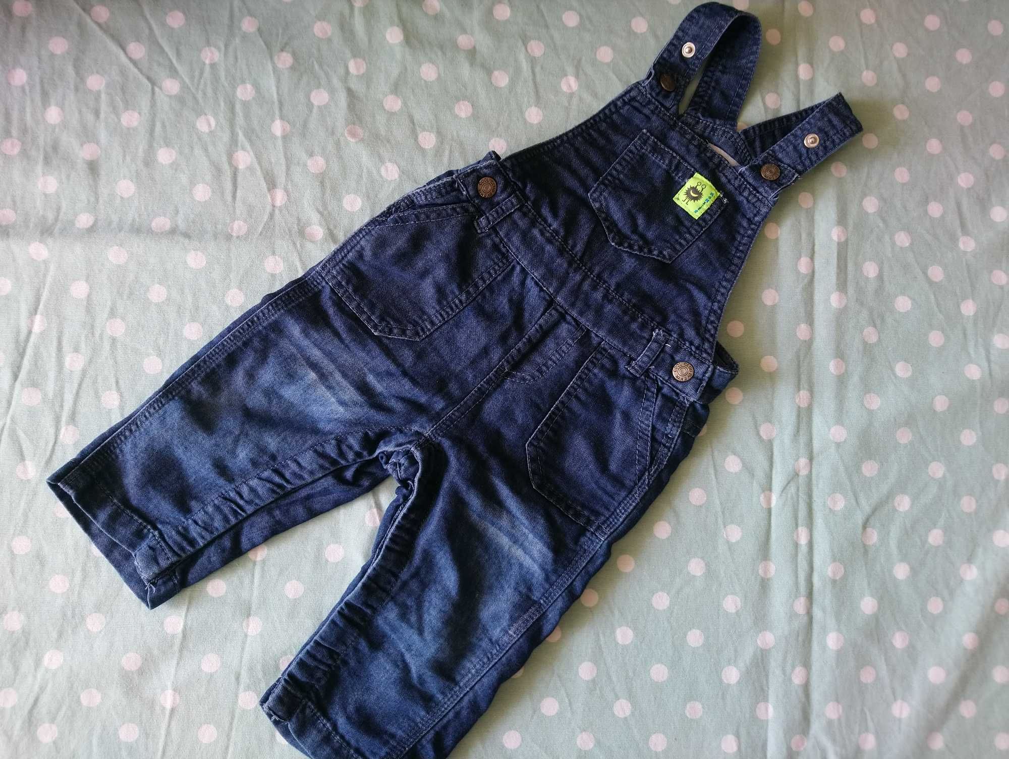 Ogrodniczki jeans miękkie Cool Club 74 cm