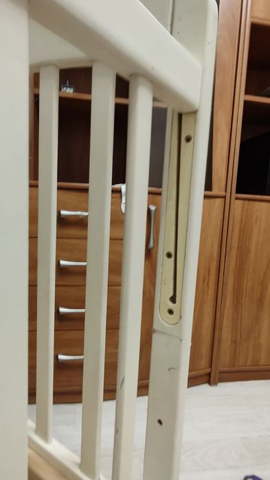 Дерев'яне дитяче ліжко 120/60см + матрац з кокосового волокна+ підвіс