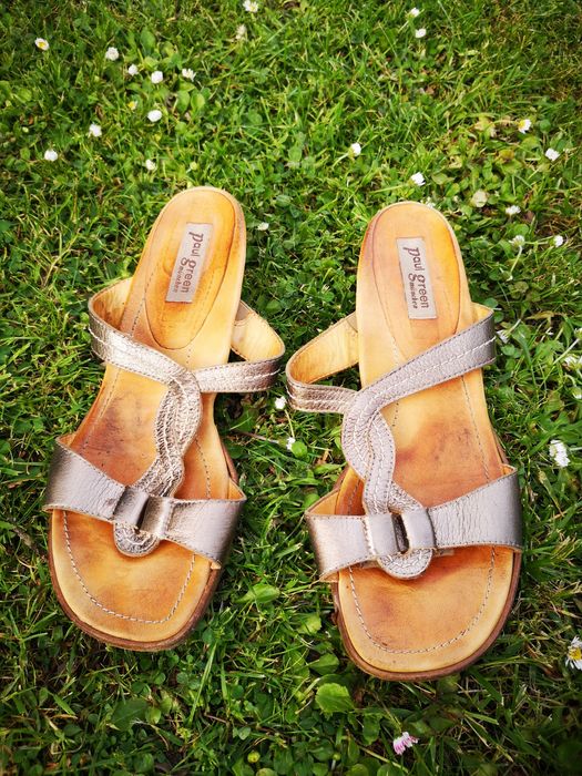 Złote sandałki wsuwane - Paul Green: rozm.40