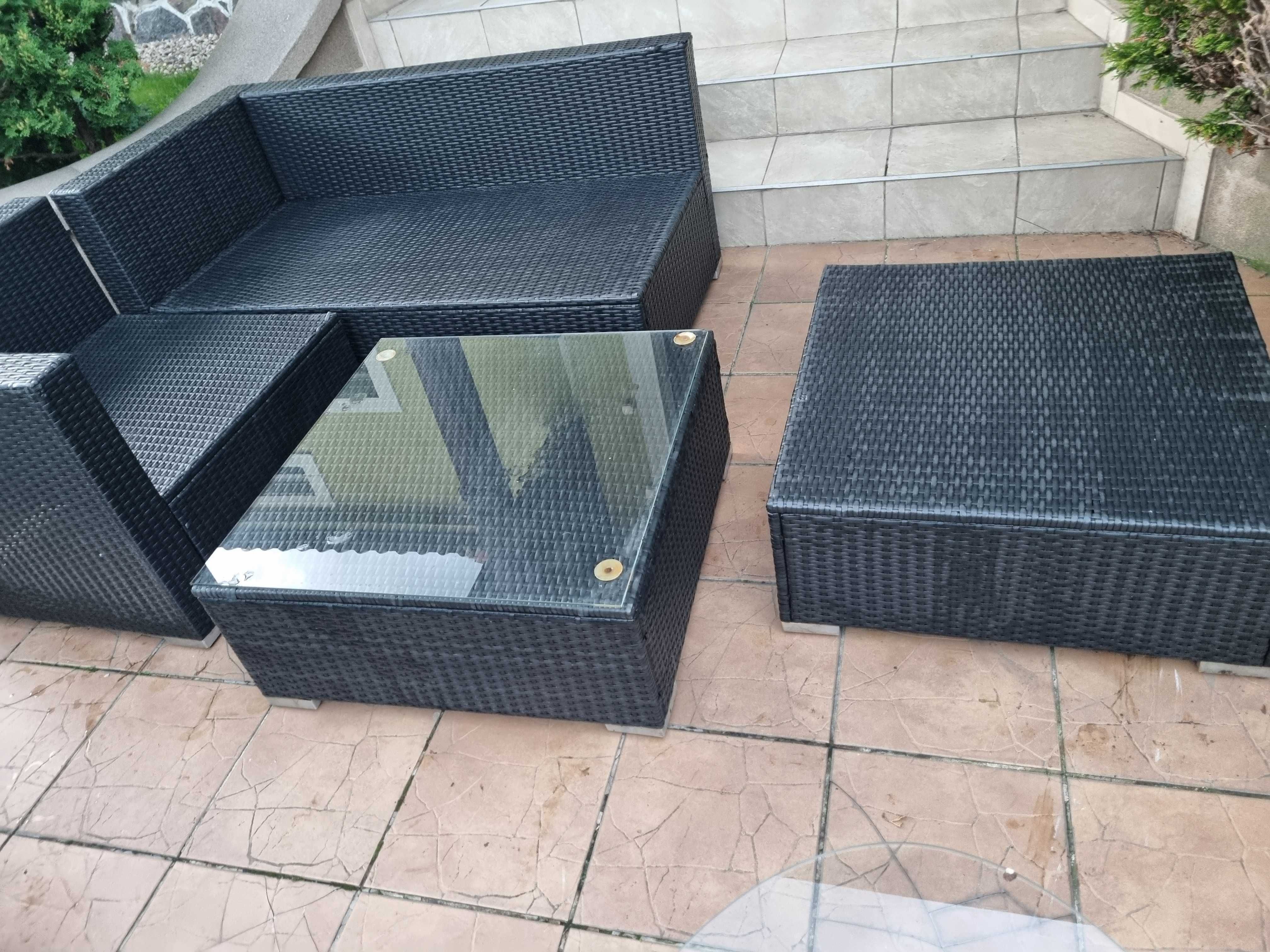 komplet rattanowy - narożnik