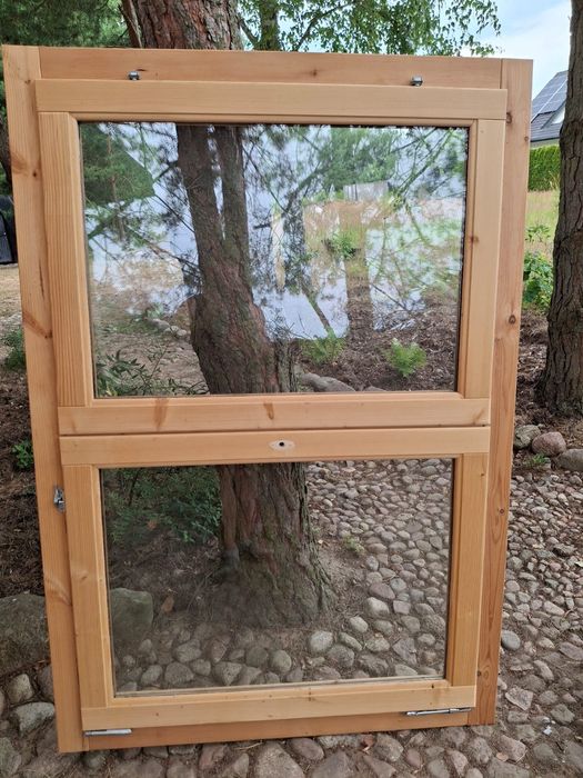 Okno drewniane z podwójną szybą