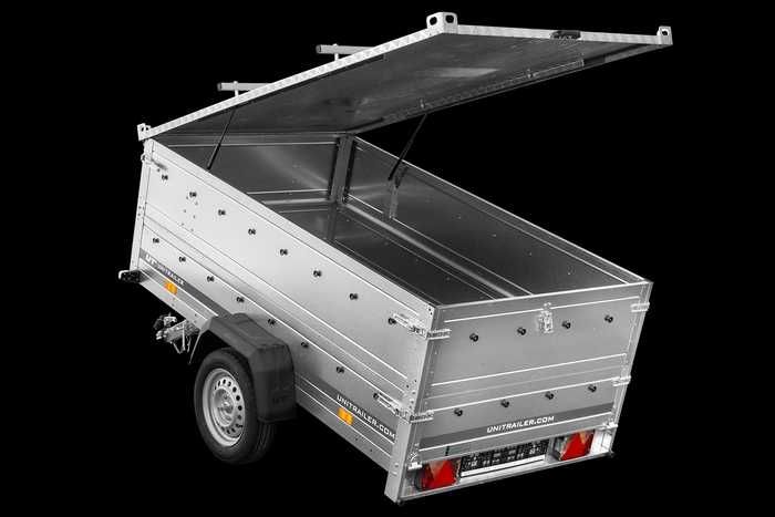 Przyczepka 230x125 UNITRAILER GARDEN 230 KIPP z burtami BIS i pokrywą