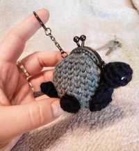 Miniportmonetka brelok handmade breloczek żółwik