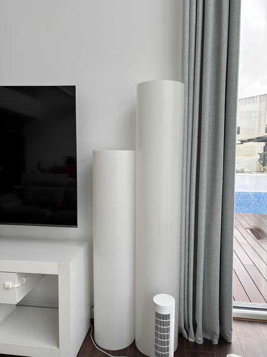 Candeeiros de pe cilindrico em pvc